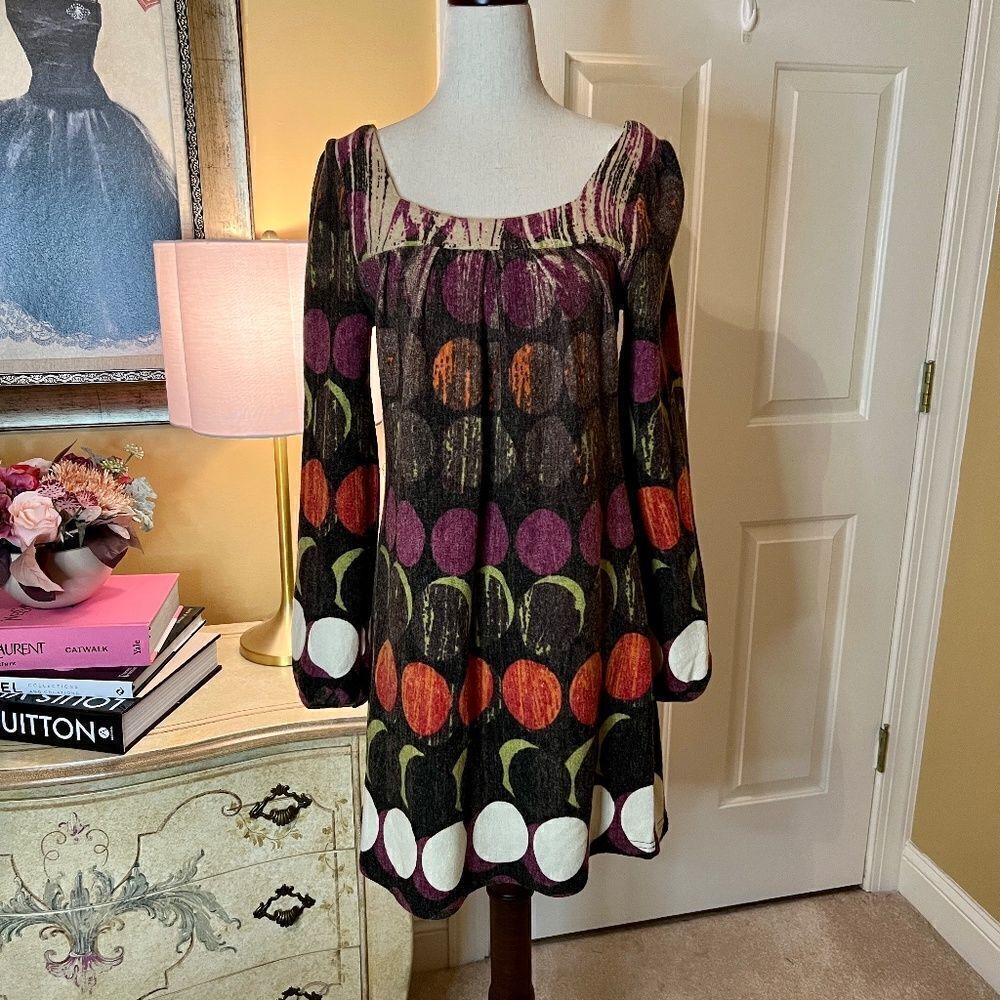 EEUC Aryeh Big Polka Dot Sweater Dress Size SMALL